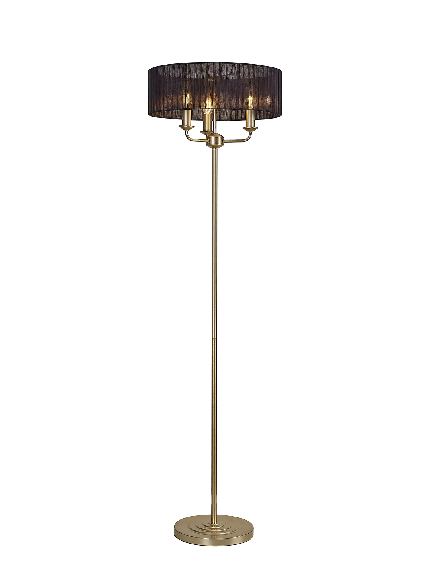 Banyan 45cm 3 Light Floor Lamp Champagne Gold, Black